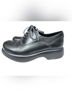 Dansko | Jazz Platform Wingtip Platform Oxford in Black Leather Size 38/8